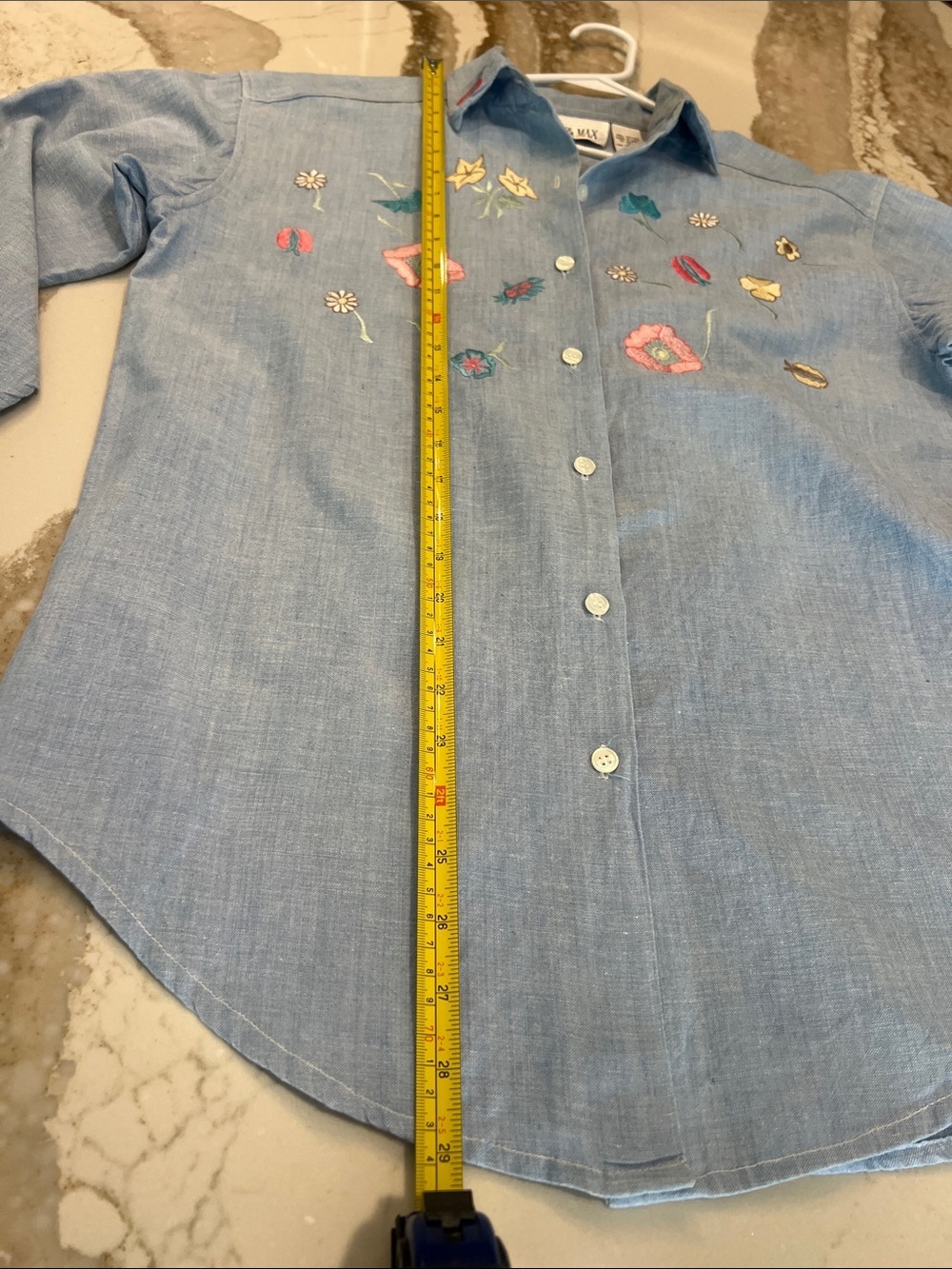 Casey & Max Light Blue Embroidered Button-Up Shirt - Picture 10 of 11
